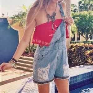 Red LF house of cards bandana inspired crop top